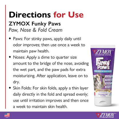 Funky Paws - Paw , Nose, and Fold Cream  3.2 oz Tube for Cats & Dogs