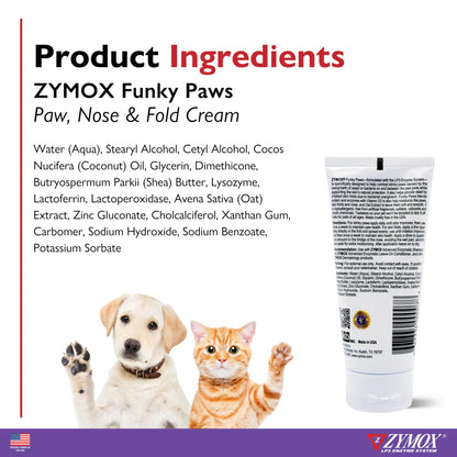 Funky Paws - Paw , Nose, and Fold Cream  3.2 oz Tube for Cats & Dogs