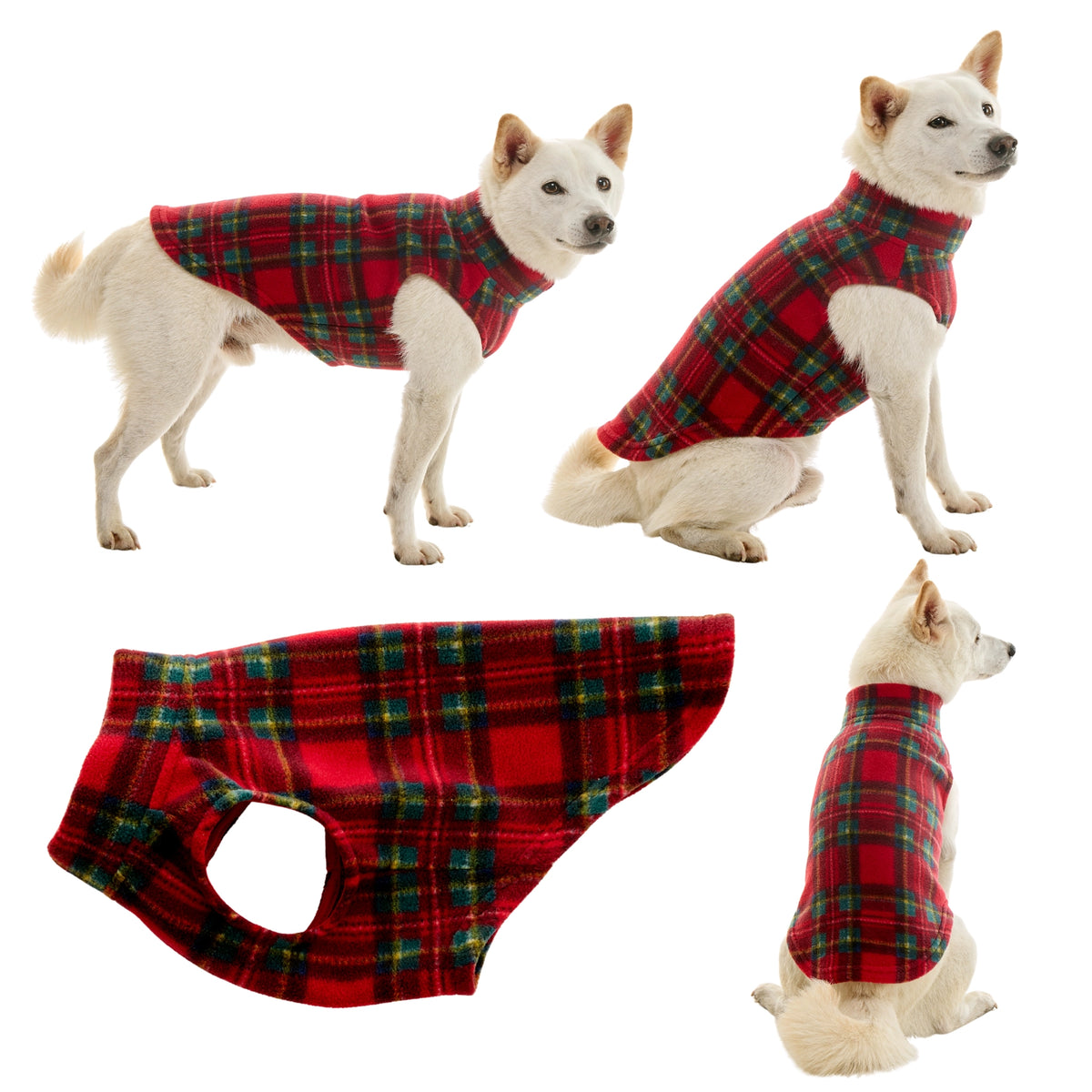 Stretch Fleece Holiday Red Plaid