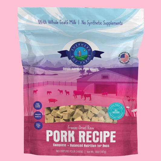 SHEPHERD BOY FREEZE DRIED RAW FOOD 14 OZ DOG PORK