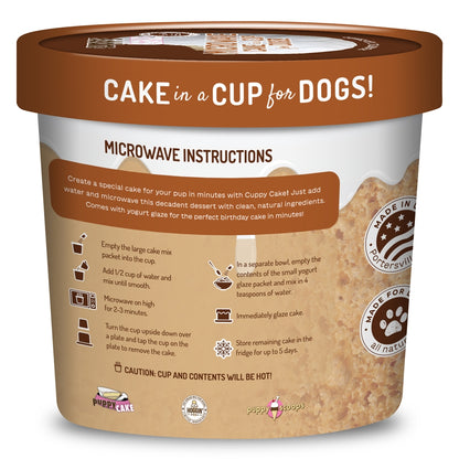 Cuppy Cake - Microwave Cake in A Cup for Dogs - Peanut Butter Flavor