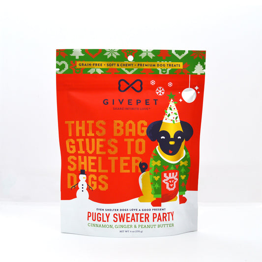 PUGLY SWEATER PARTY Dog Treats (Soft & Chewy) 6oz GF