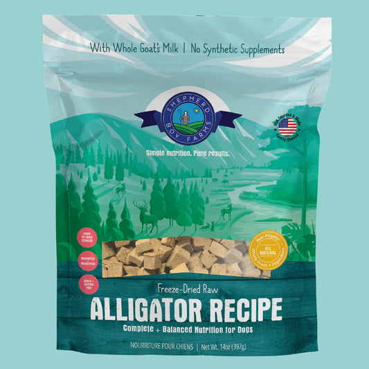 SHEPHERD BOY FREEZE DRIED RAW FOOD 14 OZ DOG ALLIGATOR