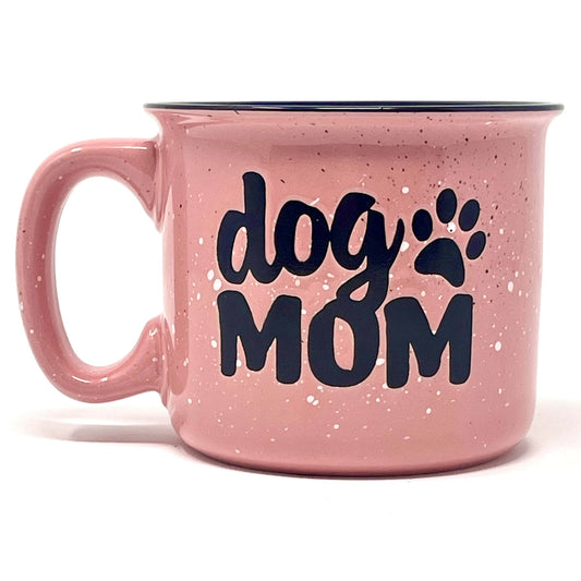 Dog Mom Ceramic Camper Mug 15oz Coral