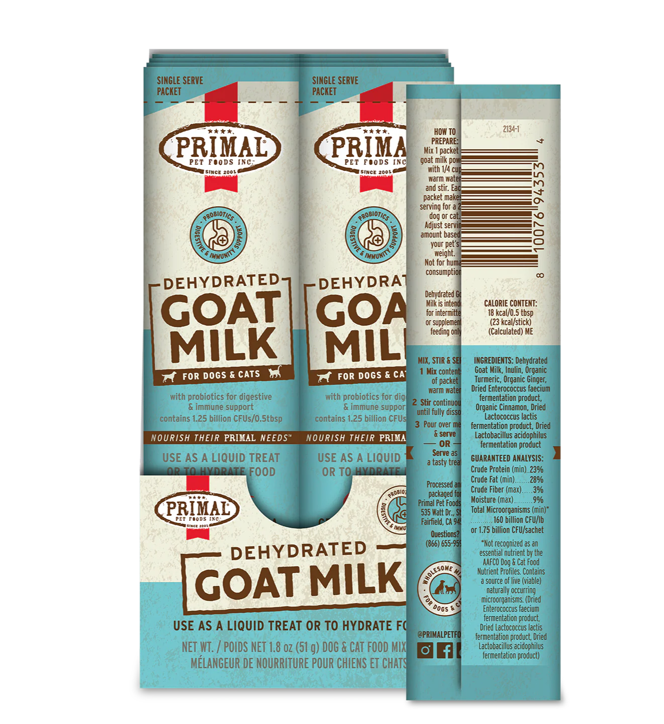 Dehydrated Goats Milk for DOGS & CATS - Single Serving