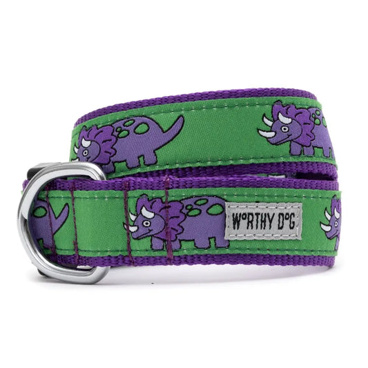 "Triceratops" Dog Collar by The Worthy Dog