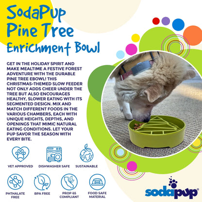 SODAPUP PINE TREE DESIGN EBOWL ENRICHMENT SLOW FEEDER BOWL FOR DOGS