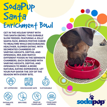 SODAPUP SANTA DESIGN EBOWL ENRICHMENT SLOW FEEDER BOWL FOR DOGS