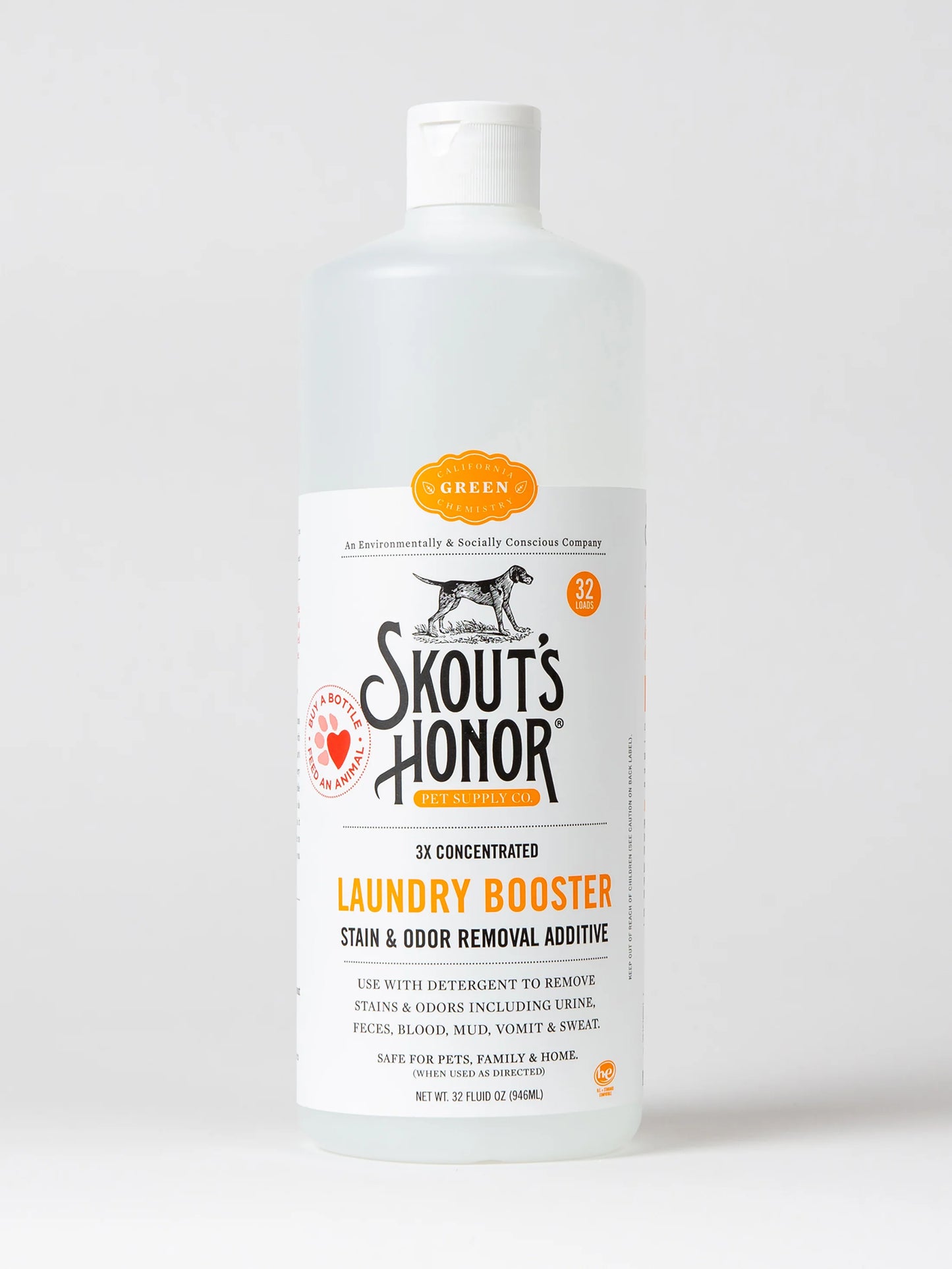 Skout's Honor Laundry Booster - Stain & Odor Removal Additive 32 fl oz