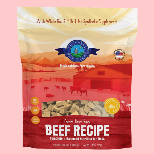 SHEPHERD BOY FREEZE DRIED RAW FOOD 14 OZ DOG BEEF