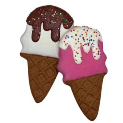 Ice Cream Cone Iced Dog Cookie