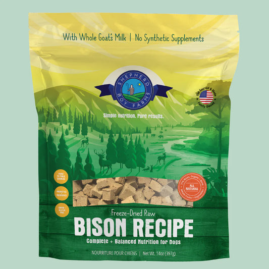 SHEPHERD BOY FREEZE DRIED RAW FOOD 14 OZ DOG BISON