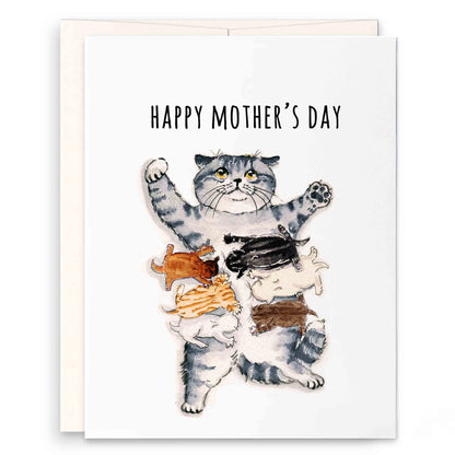 Tired Cat Mama - Greeting Card