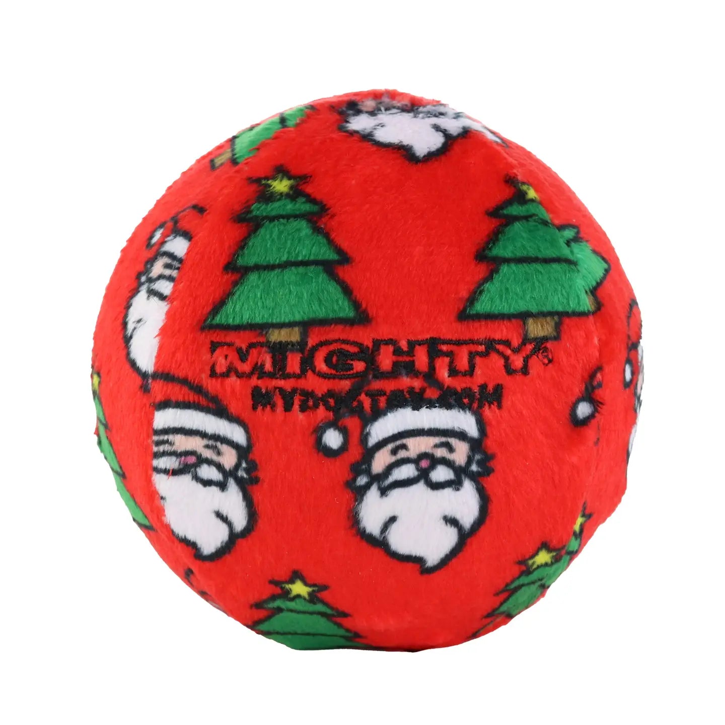 Mighty Ball-Christmas Squeaky Dog Toy, No Stuffing (MEDIUM)