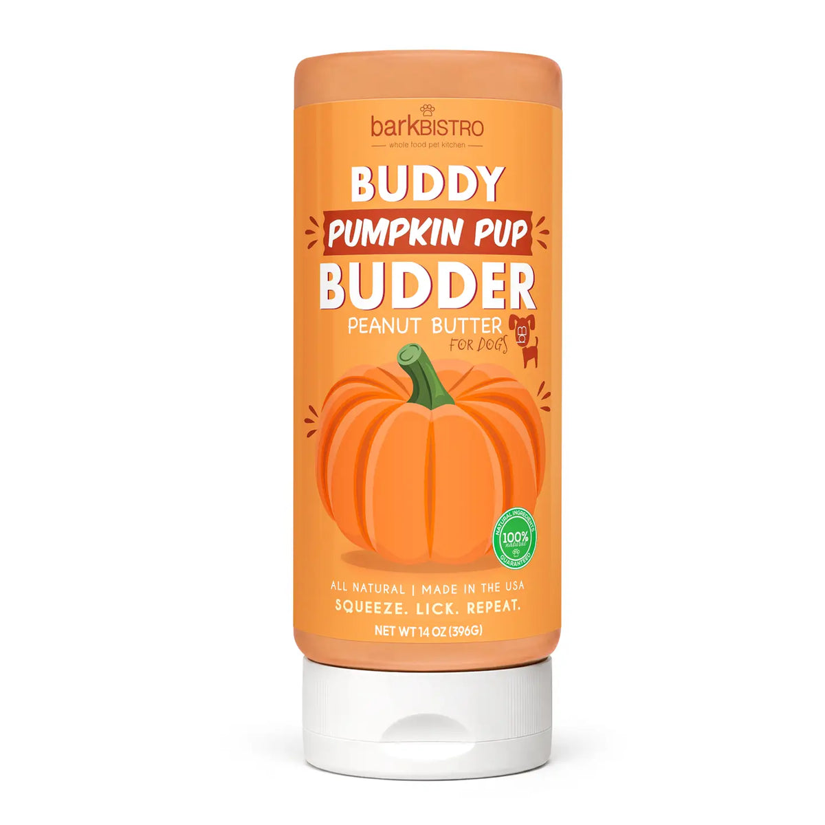 Pumpkin Pup Buddy Budder-14oz Peanut Butter Squeeze Bottle