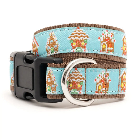 "Gingerbread Houses" Dog Collar by The Worthy Dog