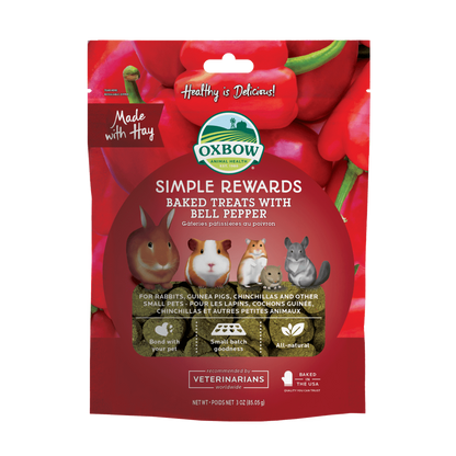 SIMPLE REWARDS BAKED TREATS WITH BELL PEPPER 3oz for Small Animals