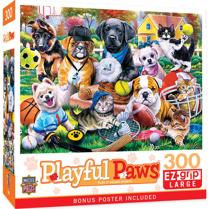 Playful Paws - Play It Again Sports  300 Piece Ez Grip Puzzle