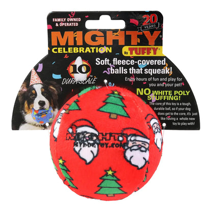 Mighty Ball-Christmas Squeaky Dog Toy, No Stuffing (MEDIUM)