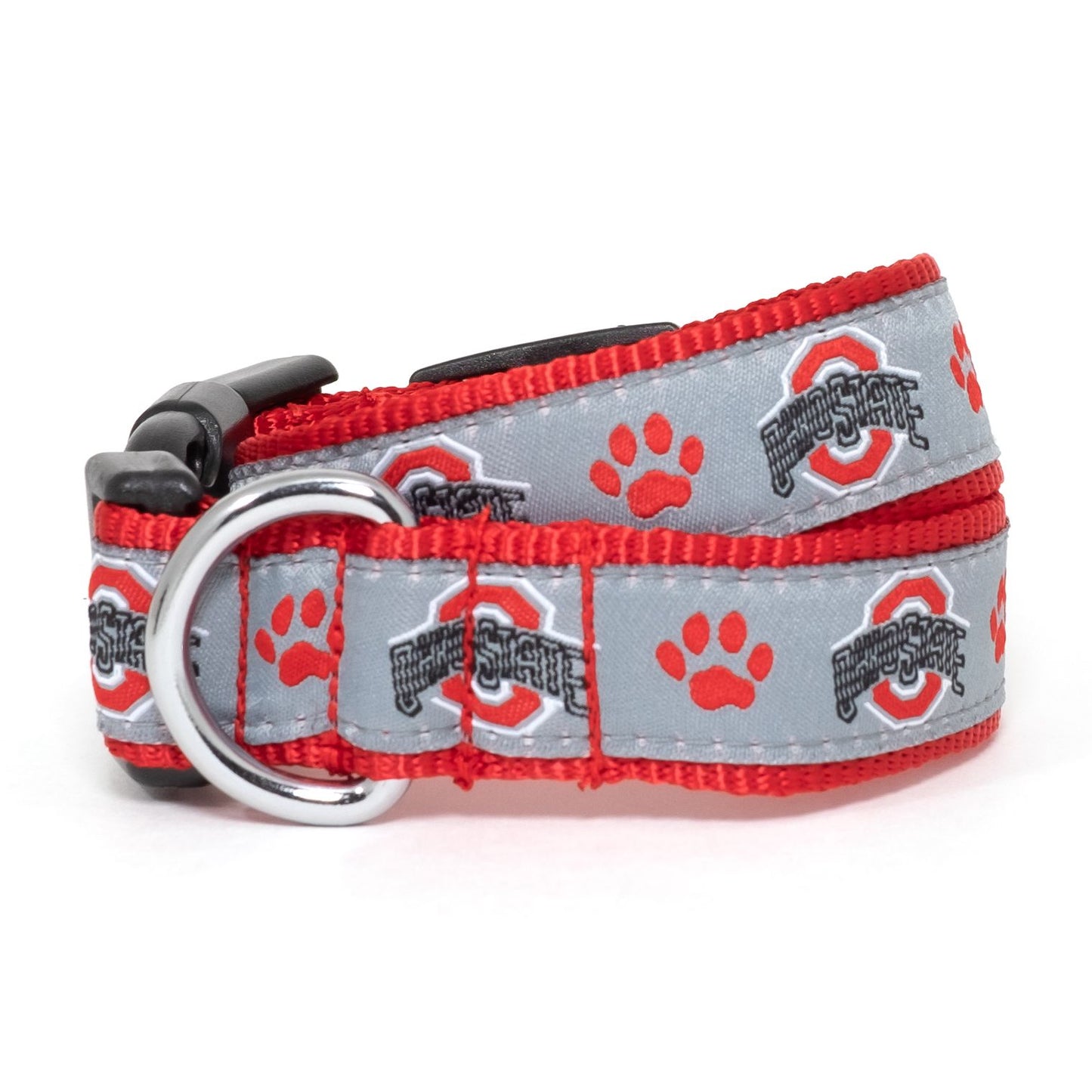 "Ohio State Athletic O Paw Print" Dog Collar by The Worthy Dog