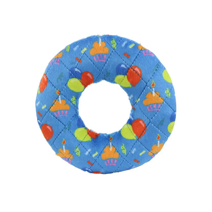 Mighty Ring-Celebration, Squeaky Dog Toy, No Stuffing (MEDIUM)