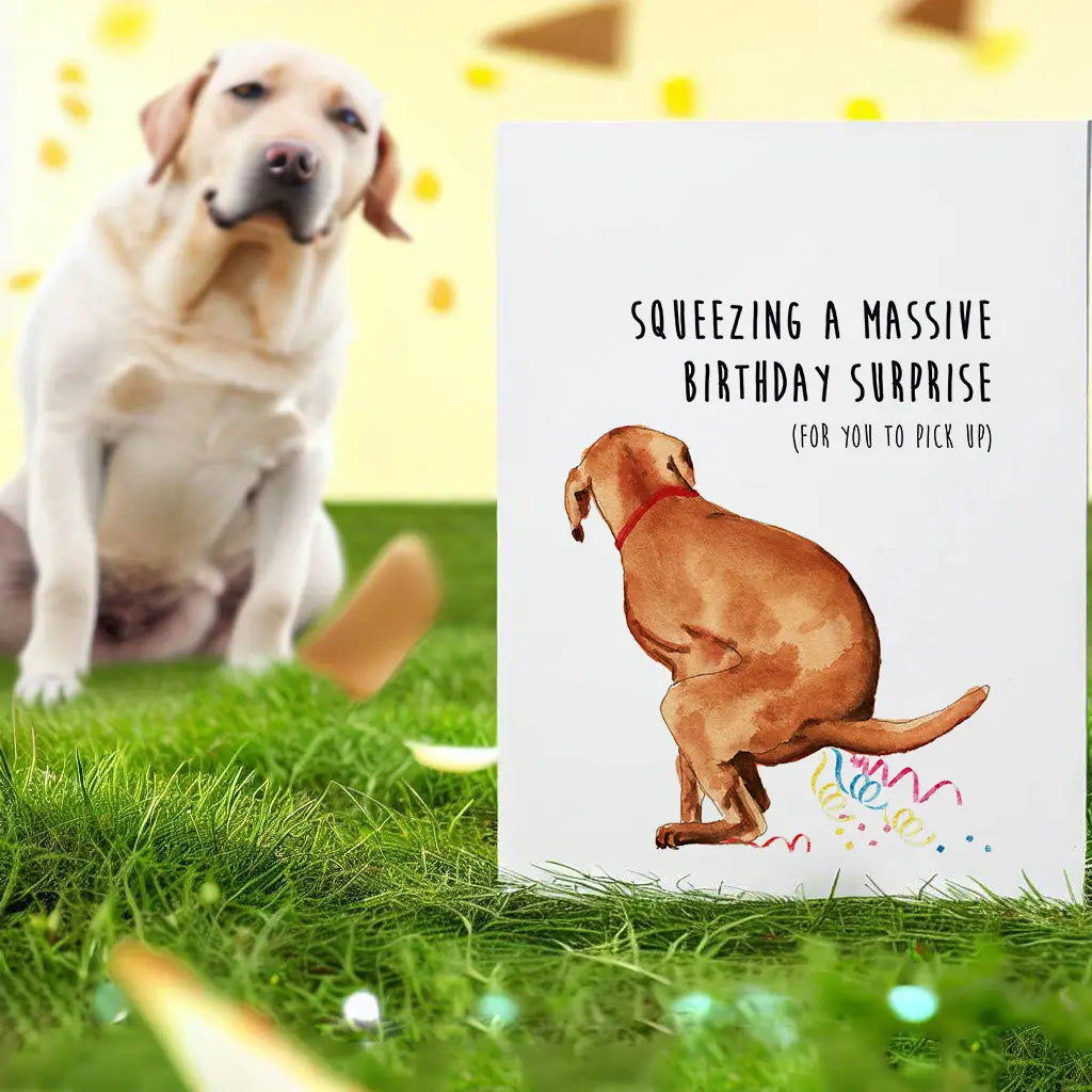 Naughty Dog Surprise Gift - Greeting Card