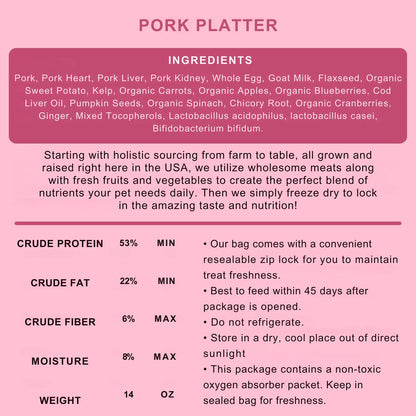 SHEPHERD BOY FREEZE DRIED RAW FOOD 14 OZ DOG PORK