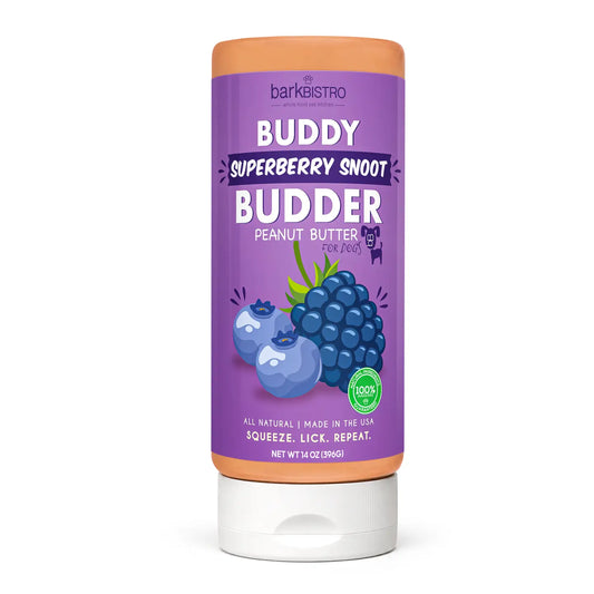 Superberry Snoot Buddy Budder- 14oz Peanut Butter Squeeze Bottle