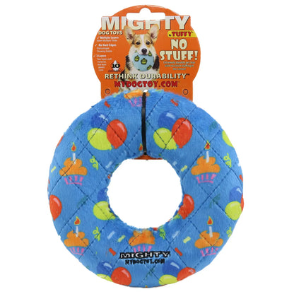 Mighty Ring-Celebration, Squeaky Dog Toy, No Stuffing (LARGE)