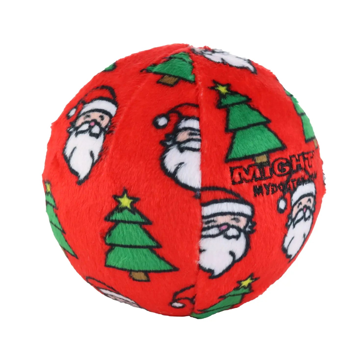 Mighty Ball-Christmas Squeaky Dog Toy, No Stuffing (MEDIUM)