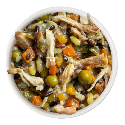 Awesome Bouncy Chicken Breast & Riceberry Recipe with Veggies, Turmeric, & Ginger in Gravy