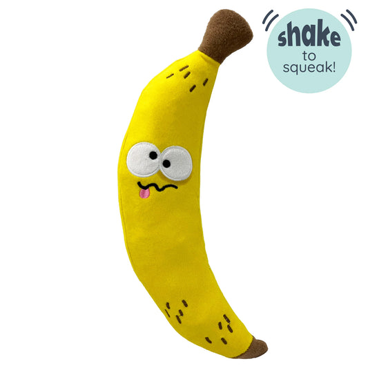 BRUISER BANANA FETCHIES PLUSH SQUEAKER DOG TOY