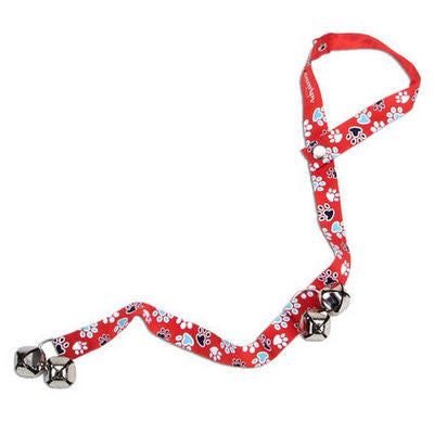 Potty Training Bells -Red & White Paws