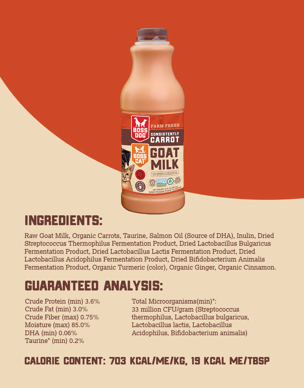 FROZEN RAW CARROT GOAT MILK 32oz