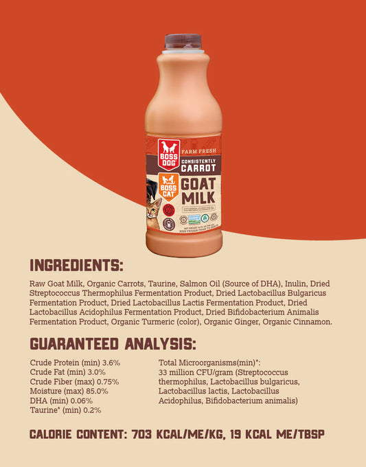 FROZEN RAW CARROT GOAT MILK 32oz
