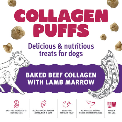 Beef Collagen Puffs with Marrow Treats for Dogs - 2.5oz