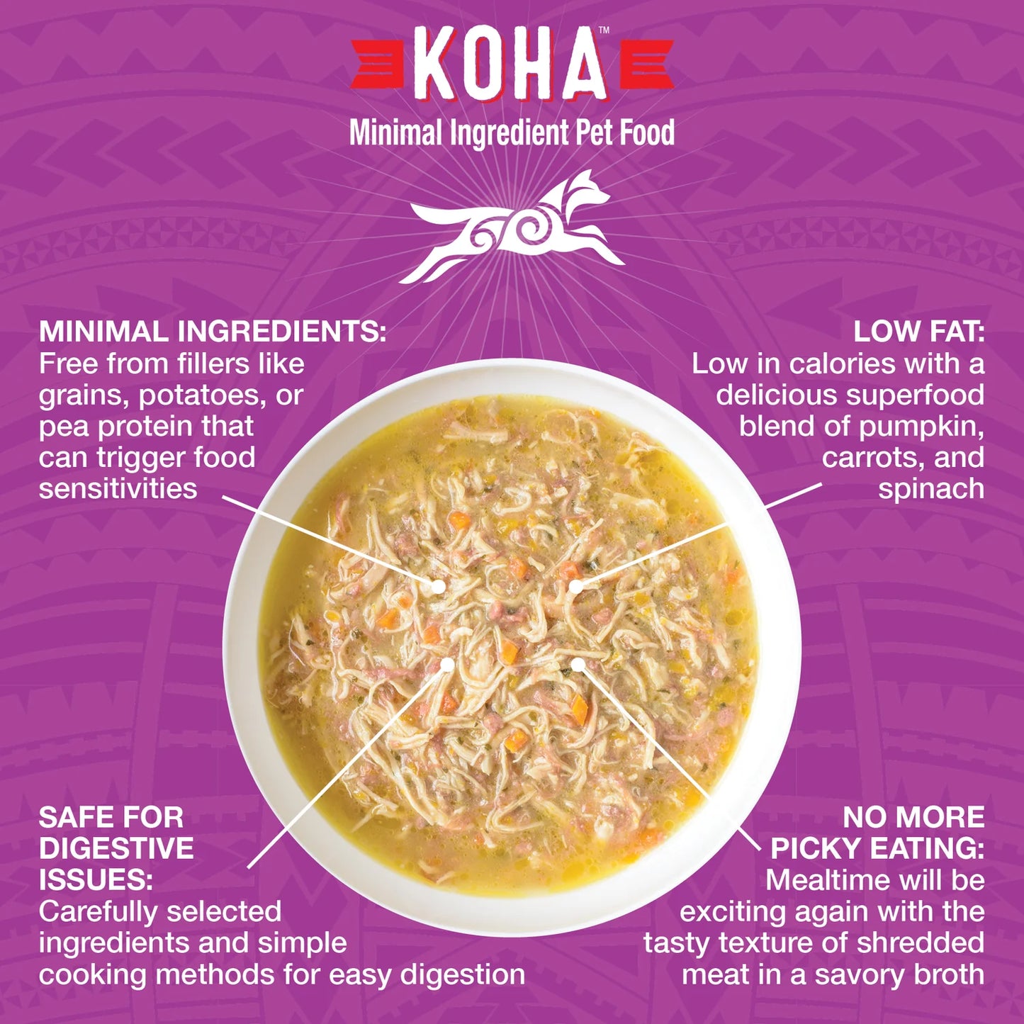 KOHA Pure Shreds Shredded Chicken Breast & Beef Entrée for Dogs
