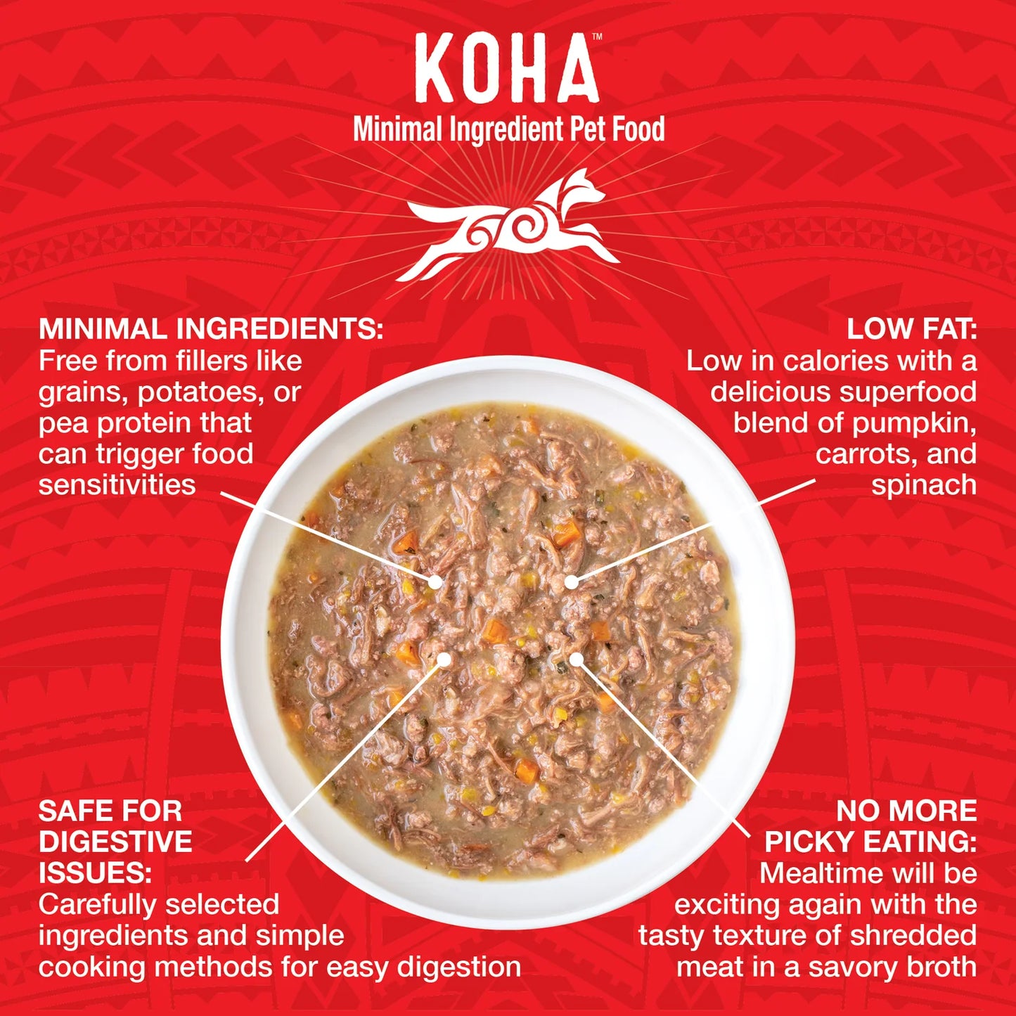 KOHA Pure Shreds Shredded Beef Entrée for Dogs