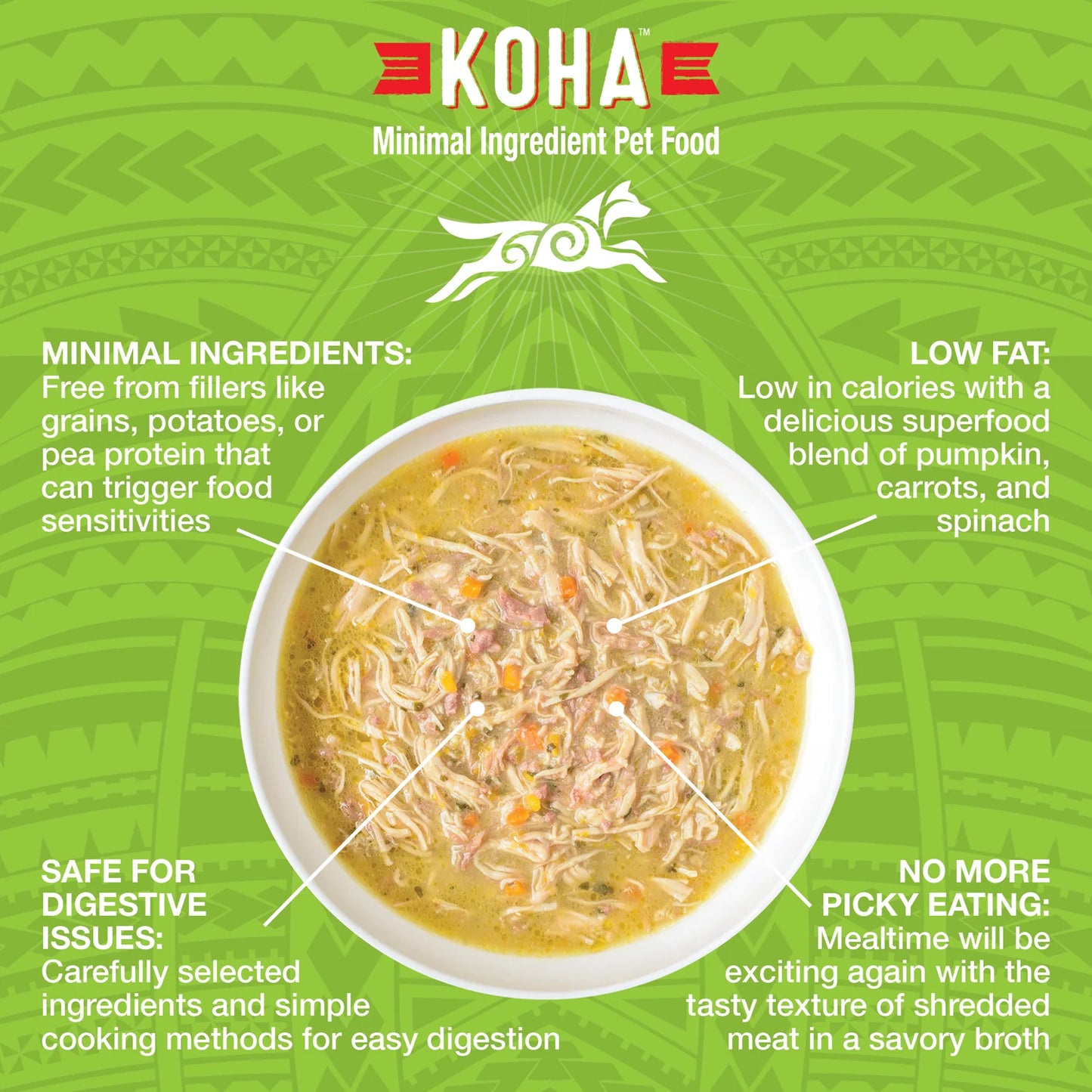 KOHA Pure Shreds Shredded Chicken Breast & Duck Entrée for Dogs
