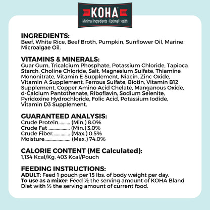 Limited Ingredient Wet Bland Diet Beef & White Rice Recipe for Dogs