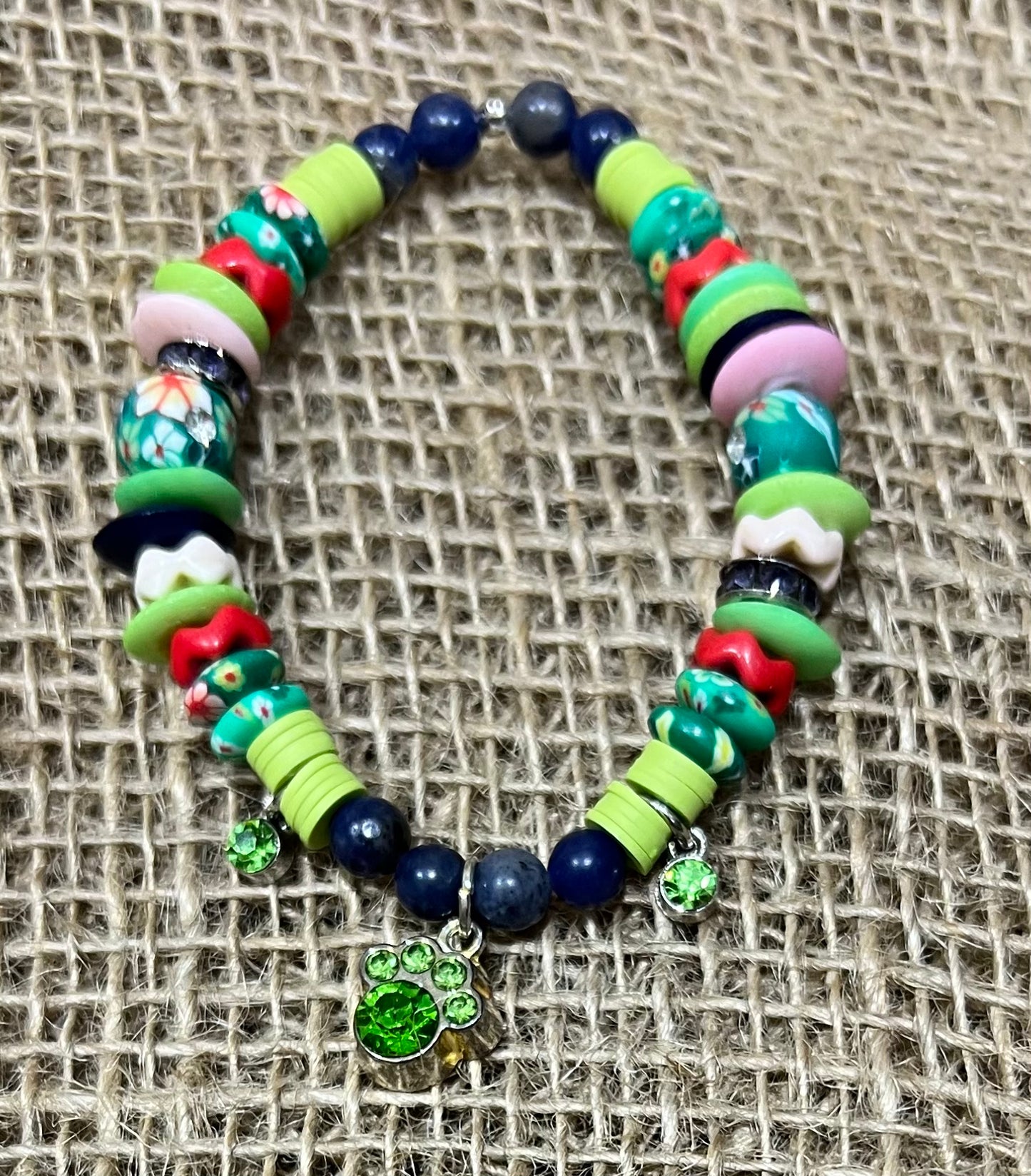 HandMade Beaded Stretch Bracelet 7"approx