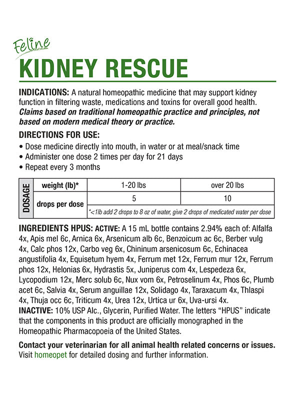 HomeoPet FELINE KIDNEY RESCUE