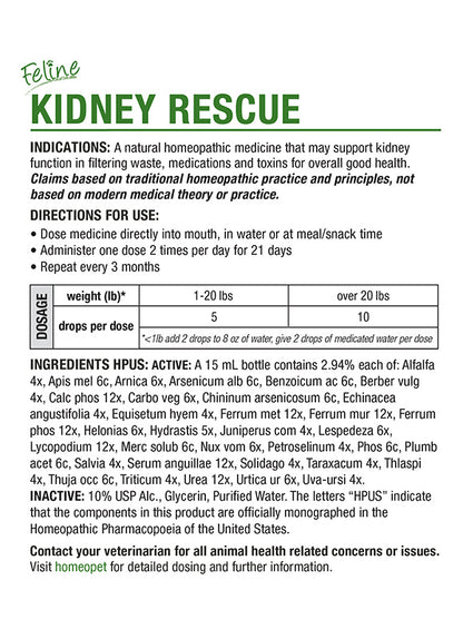 HomeoPet FELINE KIDNEY RESCUE