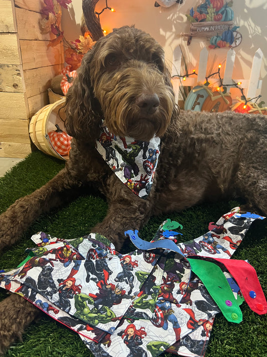 "Avengers"  Handmade Bandana (Reversible - Snap)