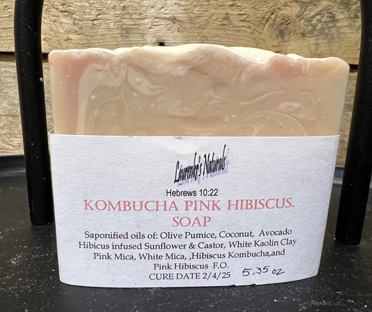 Kombucha Pink Hibiscus  - Laurenkr's Naturals Handmade Soaps