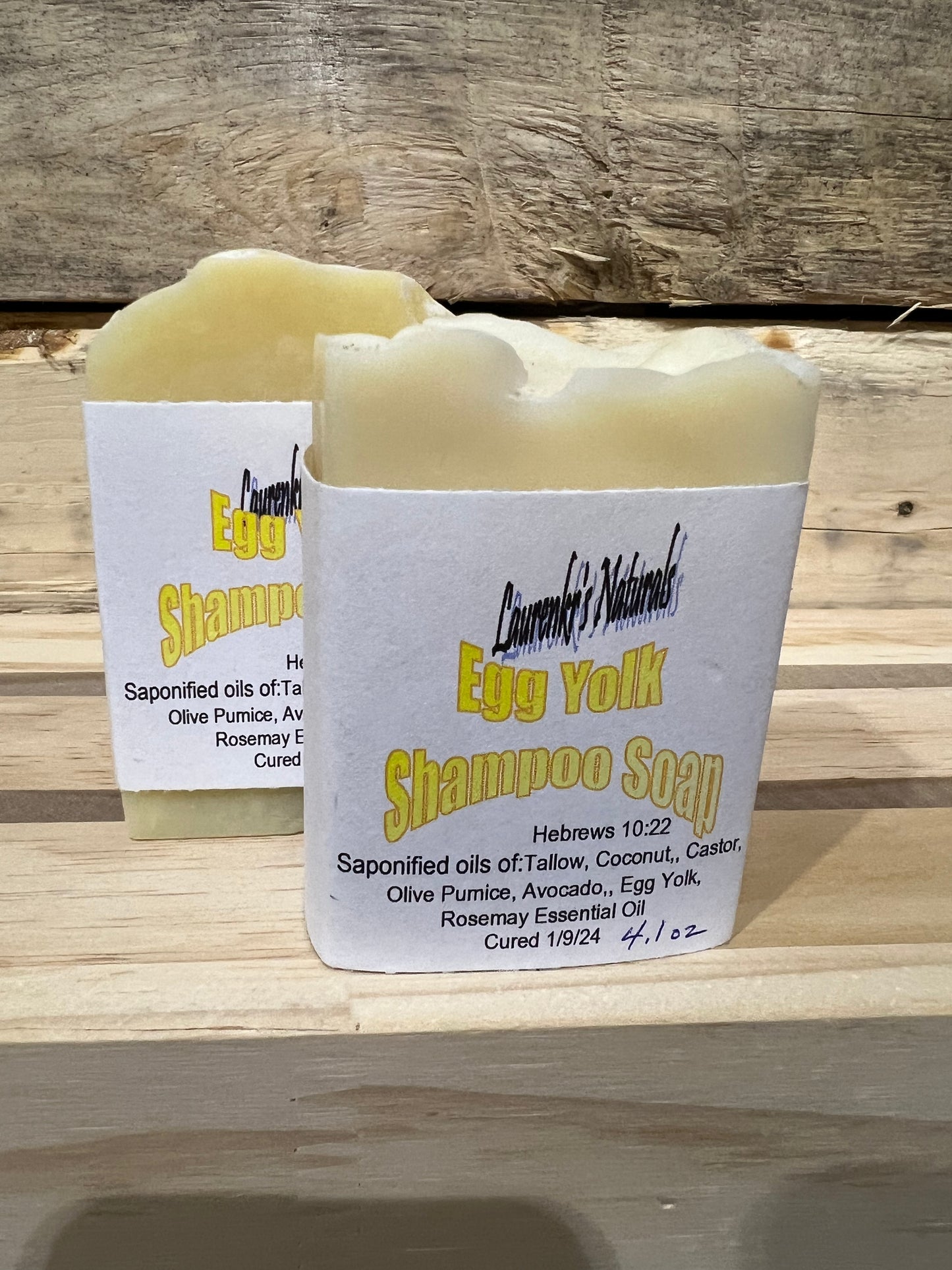 Rosemary Egg Yolk Shampoo Bar  - Laurenkr's Naturals Handmade Soaps
