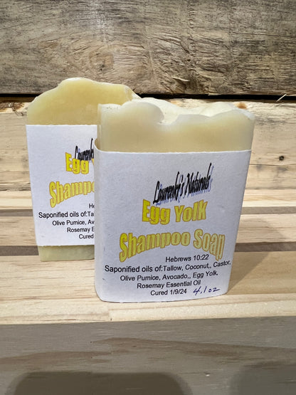 Rosemary Egg Yolk Shampoo Bar  - Laurenkr's Naturals Handmade Soaps