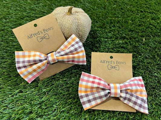 Alfred's Bows Fall Gingham Medium Bow
