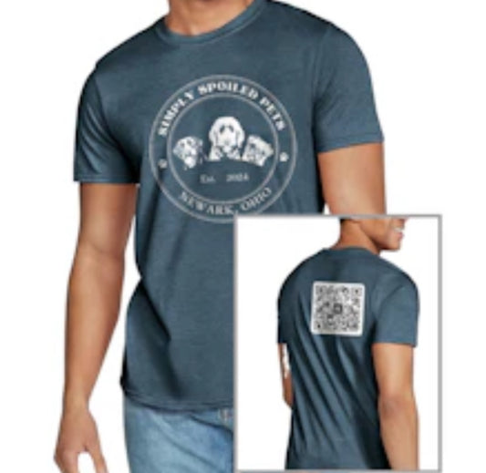 Simply Spoiled Pets T-Shirt (Heather Navy) (AS IS NO REFUNDS)