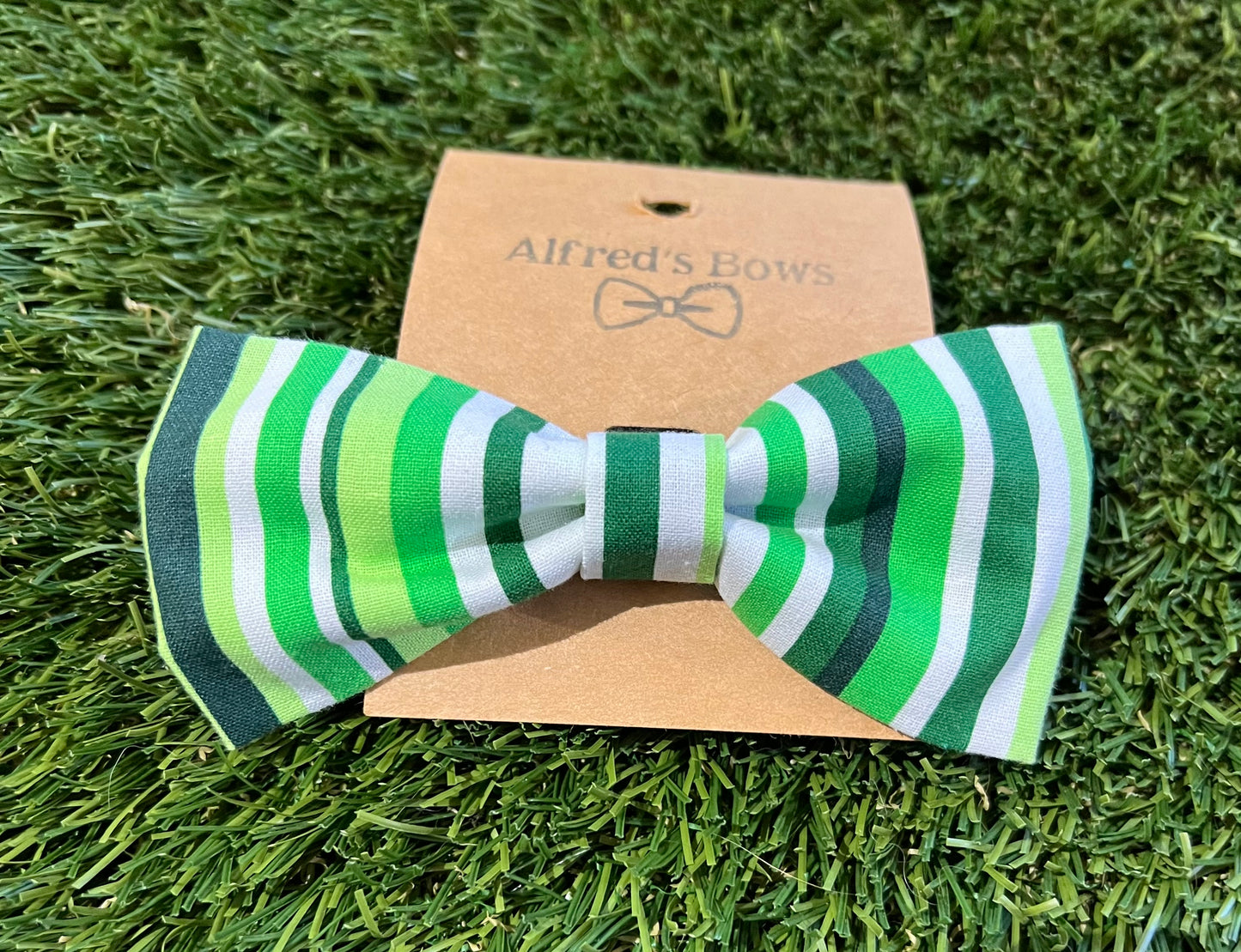 Alfred's Bows Green Stripes Medium Bow
